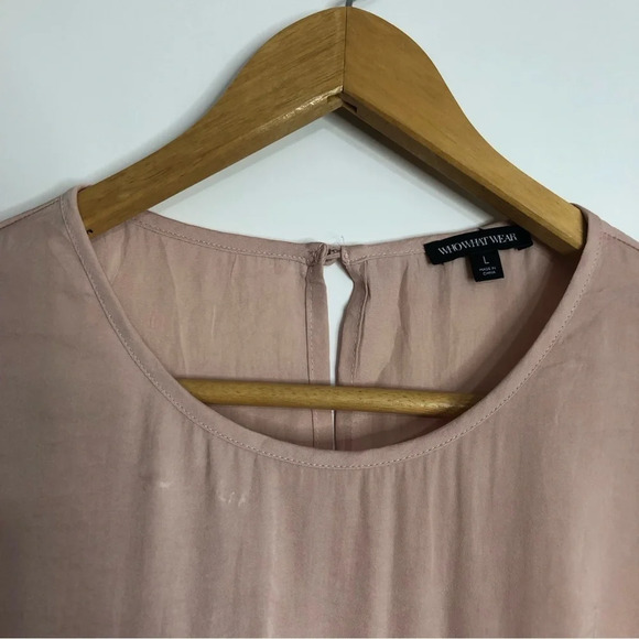 WHOWHATWEAR Blouse  L Blush chiffon Ruffles Very Soft - Picture 6 of 9